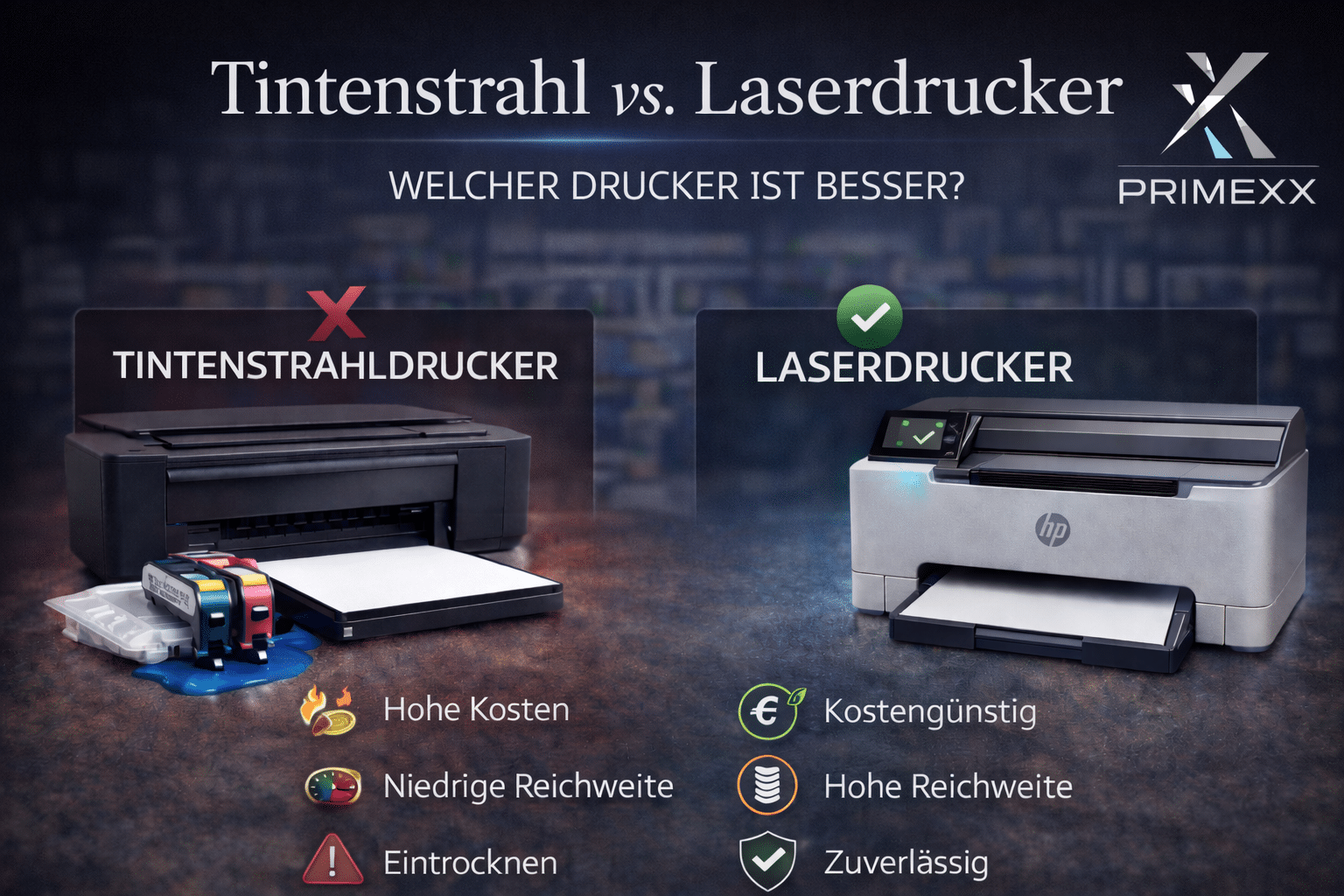 Tintenstrahldrucker vs Laserdrucker - großer Vergleich für Büro und Homeoffice